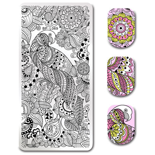 Various Flower Pattern Rectangle Nail Stamp Image Plate BORN PRETTY Floral Design Stamping Template