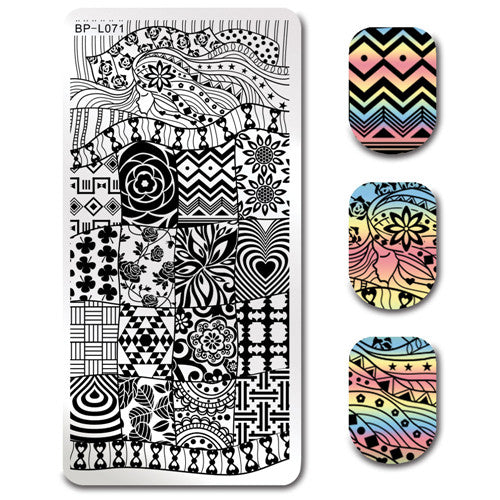 Various Flower Pattern Rectangle Nail Stamp Image Plate BORN PRETTY Floral Design Stamping Template