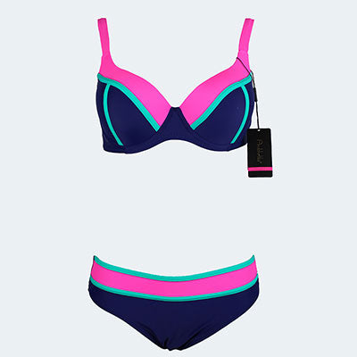 [Andzhelika ] 2017 New Swimsuit Bikini Sexy Polka Dot Large Cup Bar small Bottom Bathing Suit Push Up Swimwear LD516