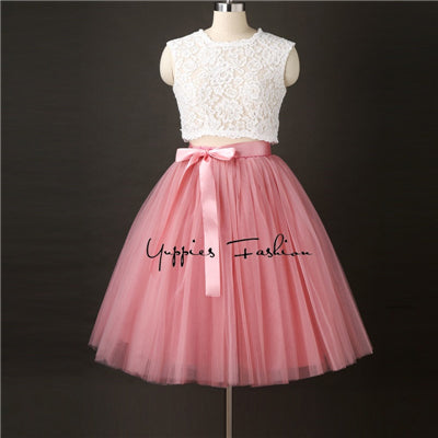 7 Layers Midi Tulle Skirts Womens Fashion TUTU Skirt Elegant Wedding Bridal Bridesmaid Skirt Wedding Lolita Underskirt Petticoat