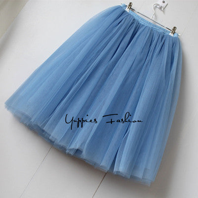 7 Layers Midi Tulle Skirts Womens Fashion TUTU Skirt Elegant Wedding Bridal Bridesmaid Skirt Wedding Lolita Underskirt Petticoat