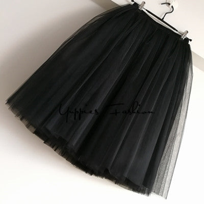 7 Layers Midi Tulle Skirts Womens Fashion TUTU Skirt Elegant Wedding Bridal Bridesmaid Skirt Wedding Lolita Underskirt Petticoat