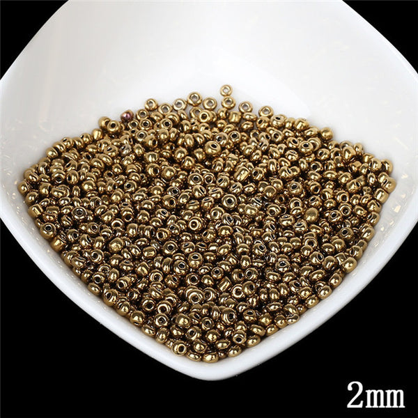 DIY Accessories 2mm Czech Glass Seed Spacer Loose Beads 1000pcs/lot Gun Black Color Austria Crystal Round Hole Bead For Jewelry