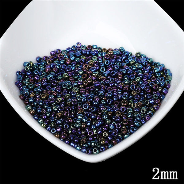 DIY Accessories 2mm Czech Glass Seed Spacer Loose Beads 1000pcs/lot Gun Black Color Austria Crystal Round Hole Bead For Jewelry
