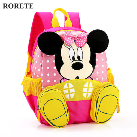 RORETE Wholesale Kids bag Kindergarten Children Cartoon Mickey School Bags Minnie Backpack Waterproof Schoolbags Satchel