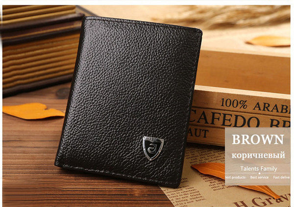 Small wallet men genuine leather purses cowhide mini wallets black and brown quality guarantee !!!