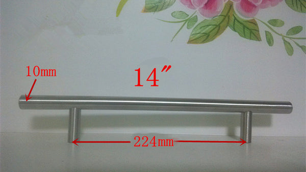 Diameter 10mm Stainless Steel Kitchen Door Cabinet T Bar Handle Pull Knob 2" ~ 24''