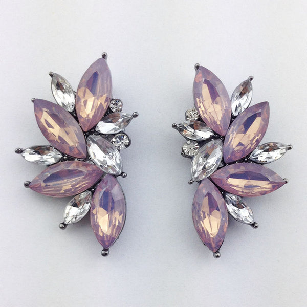 2016 Trendy Angel Wing Design Opal Stone Stud Earrings Women Elegant Crystal Earrings Christmas Gift Jewelry