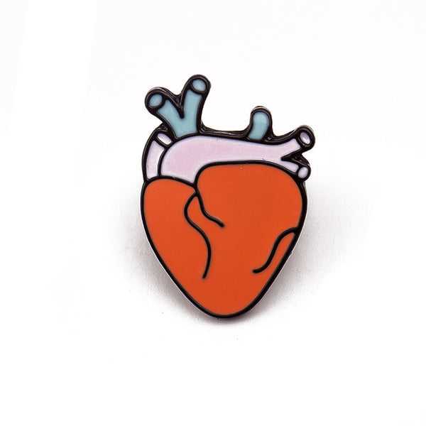 Elegant 1x Cartoon Human Organs Corsage Brooch Brain Eye Teeth Heart Brooch Pins Badge