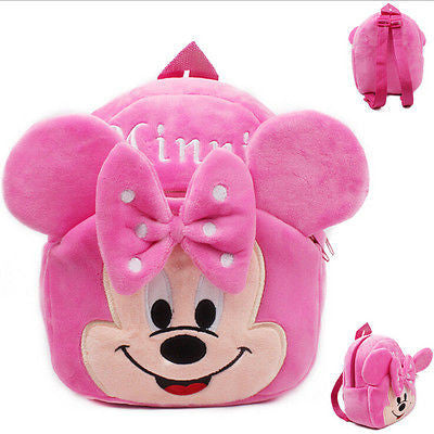 Fashion Kids Baby Girl Cartoon Shoulder Bag Pink Plush Backpack Toddler Schoolbag Satchel
