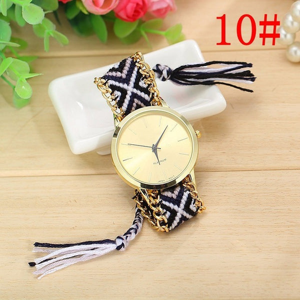 Fashion Handmade Braided Friendship Bracelet Watch Rope Watch Casual Women Quartz Watches Relogio Feminino