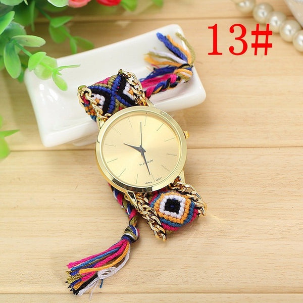 Fashion Handmade Braided Friendship Bracelet Watch Rope Watch Casual Women Quartz Watches Relogio Feminino