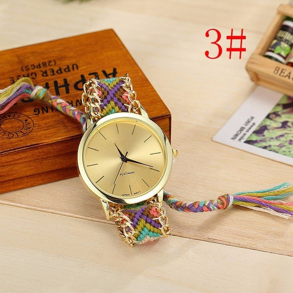 Fashion Handmade Braided Friendship Bracelet Watch Rope Watch Casual Women Quartz Watches Relogio Feminino