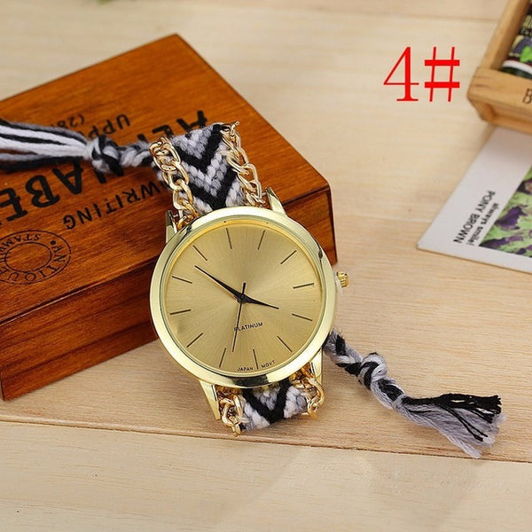 Fashion Handmade Braided Friendship Bracelet Watch Rope Watch Casual Women Quartz Watches Relogio Feminino