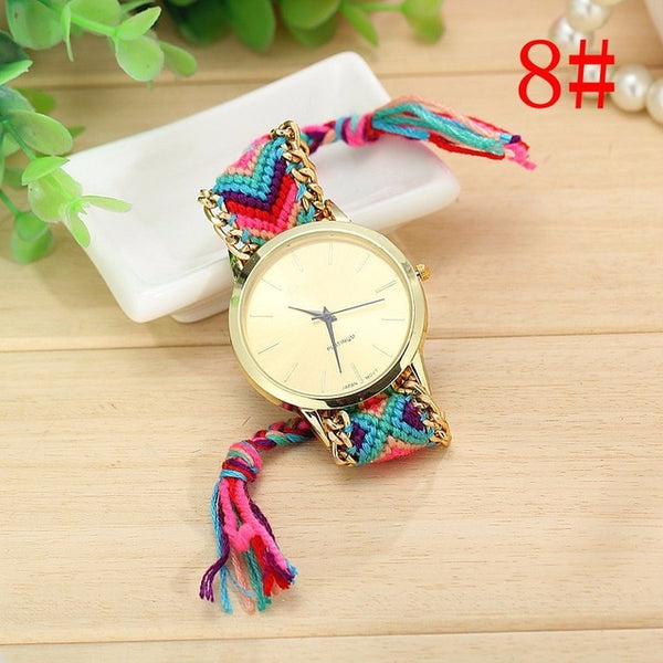 Fashion Handmade Braided Friendship Bracelet Watch Rope Watch Casual Women Quartz Watches Relogio Feminino