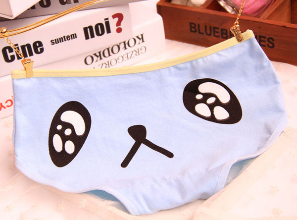 [Quecoo] 2016 Girl Series Cartoon cute face printing cotton panties, underwear women sexy underwear cute Women's panties