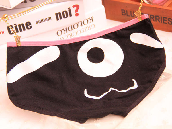 [Quecoo] 2016 Girl Series Cartoon cute face printing cotton panties, underwear women sexy underwear cute Women's panties