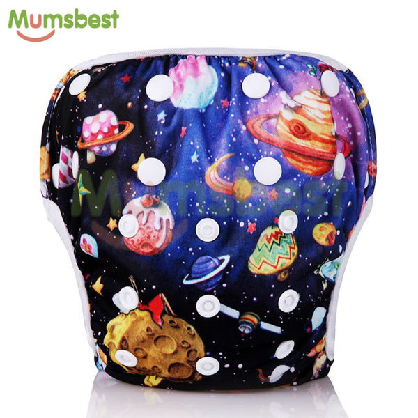 [Mumsbest] Baby Swim Diapers One Size Adjustable Washable Nappies Pool Pant Swim Waterproof Cloth Diaper Cover for baby 3 - 15kg