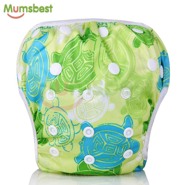 [Mumsbest] Baby Swim Diapers One Size Adjustable Washable Nappies Pool Pant Swim Waterproof Cloth Diaper Cover for baby 3 - 15kg