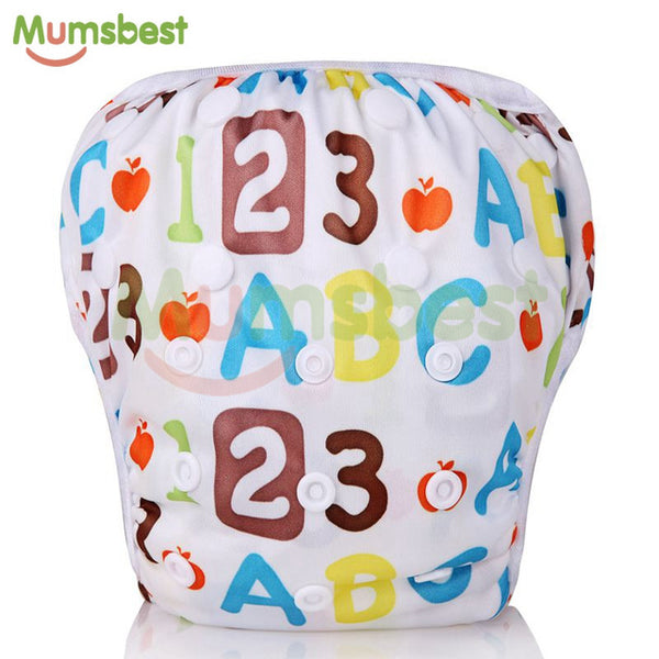 [Mumsbest] Baby Swim Diapers One Size Adjustable Washable Nappies Pool Pant Swim Waterproof Cloth Diaper Cover for baby 3 - 15kg