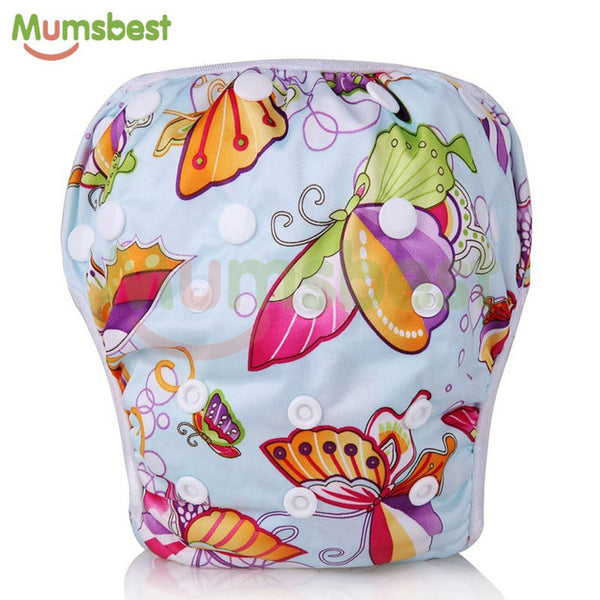 [Mumsbest] Baby Swim Diapers One Size Adjustable Washable Nappies Pool Pant Swim Waterproof Cloth Diaper Cover for baby 3 - 15kg