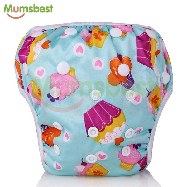 [Mumsbest] Baby Swim Diapers One Size Adjustable Washable Nappies Pool Pant Swim Waterproof Cloth Diaper Cover for baby 3 - 15kg