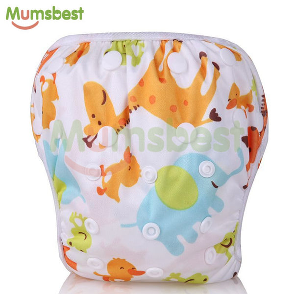 [Mumsbest] Baby Swim Diapers One Size Adjustable Washable Nappies Pool Pant Swim Waterproof Cloth Diaper Cover for baby 3 - 15kg