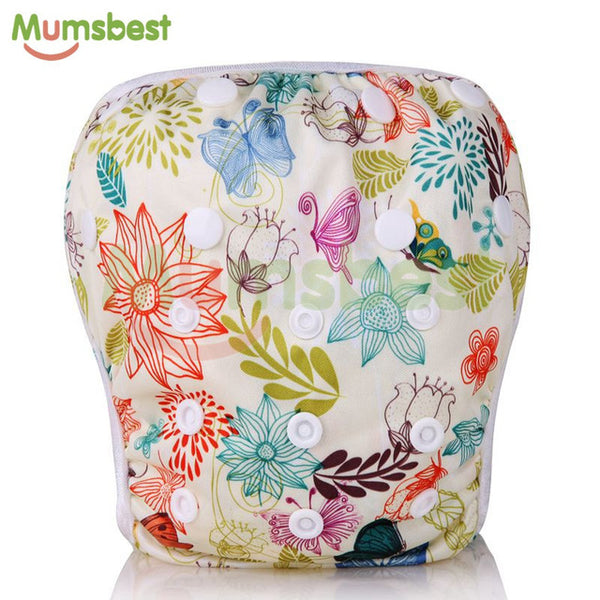 [Mumsbest] Baby Swim Diapers One Size Adjustable Washable Nappies Pool Pant Swim Waterproof Cloth Diaper Cover for baby 3 - 15kg