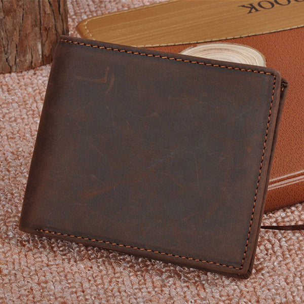 High Quality 100% Genuine Leather Wallet Men Business Credit Card Holder Fashion Retro Male Short Coin Purse Cardholder