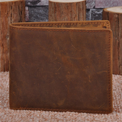 High Quality 100% Genuine Leather Wallet Men Business Credit Card Holder Fashion Retro Male Short Coin Purse Cardholder