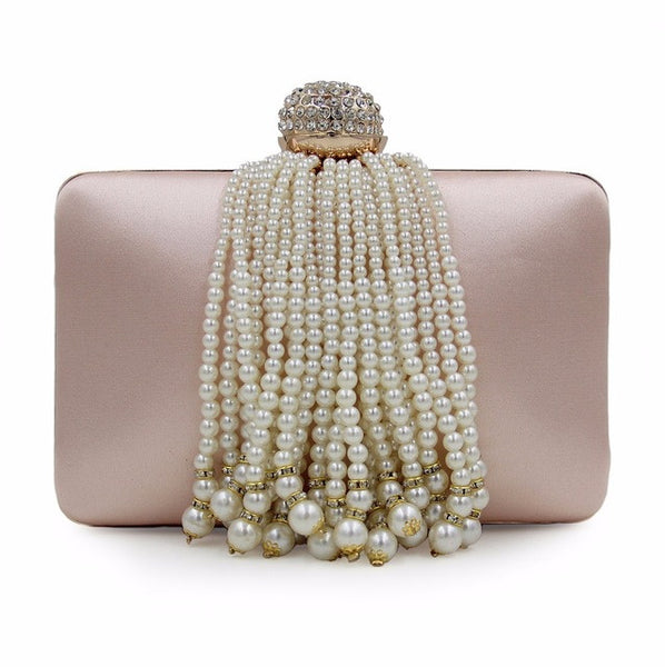 Milisente New Arrival Women Day Clutches Purses Ladies Fashion Beaded Tassel Evening Purse Female Wedding Bags