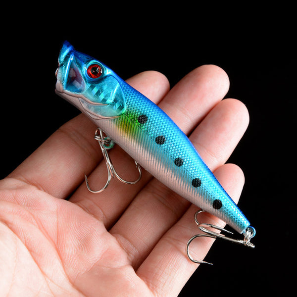 1PCS New Hard Poper Fishing Lure 9.5cm 12g Topwater Fish Baits 4# Hooks Tackle