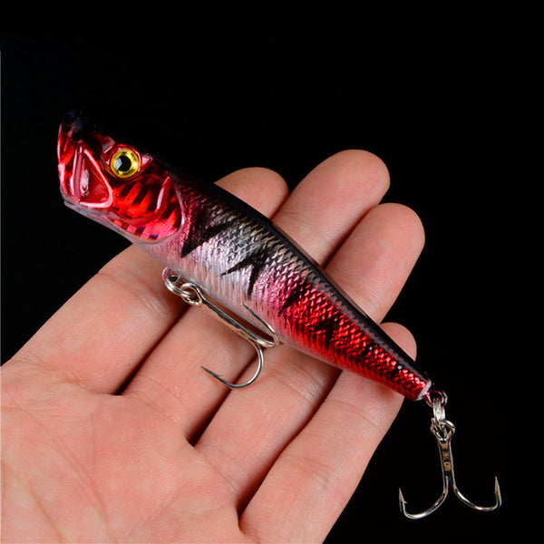 1PCS New Hard Poper Fishing Lure 9.5cm 12g Topwater Fish Baits 4# Hooks Tackle