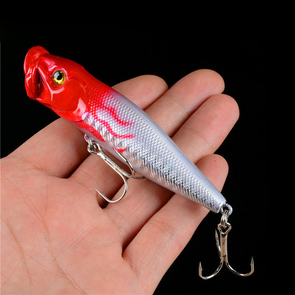 1PCS New Hard Poper Fishing Lure 9.5cm 12g Topwater Fish Baits 4# Hooks Tackle