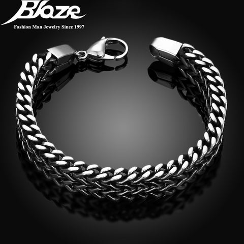 2017 mens bracelets & Bangles 5*12mm 316L Stainless Steel Wrist Band Hand Chain Jewelry Gift pulseira