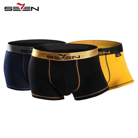 Seven7 Brand High Elastic Casual Men Underwear Boxers Sexy Comfortable 3 Pcs\Pack Colorful Boxers Men Shorts Pants 110F08060