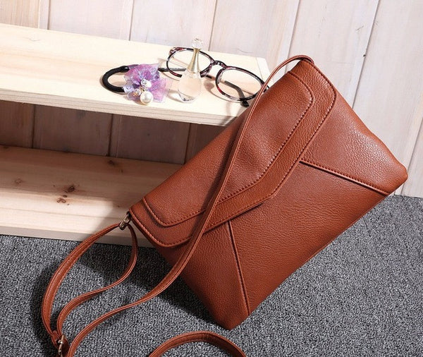 Retro Women Leather Handbags Ladies Party Purse Girls Envelope Clutches Famous Designer Messenger Crossbody Shoulder Bags