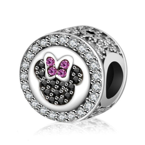 Fit Original Pandora Charms Bracelet Silver Plated Cute Minnie Mickey Charm Bead DIY Accessories Beads For Jewelry Making