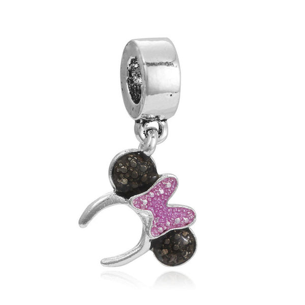 Fit Original Pandora Charms Bracelet Silver Plated Cute Minnie Mickey Charm Bead DIY Accessories Beads For Jewelry Making