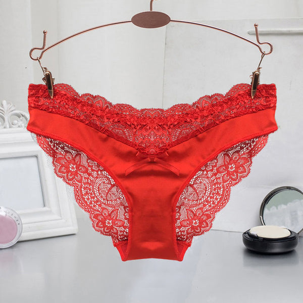 Women Sexy Lace Panties , Women's Low Waist Cotton Briefs Underwear G-Strings Thongs