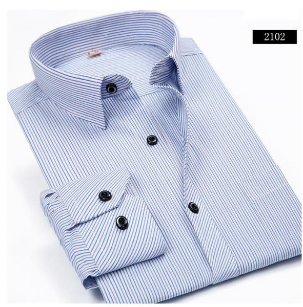 Fashion New 2017 Men Shirts Male Striped Formal Dress Shirt  Long Sleeve Mens Brand Casual Shirts Plus Big Size US Size 5XL 6XL