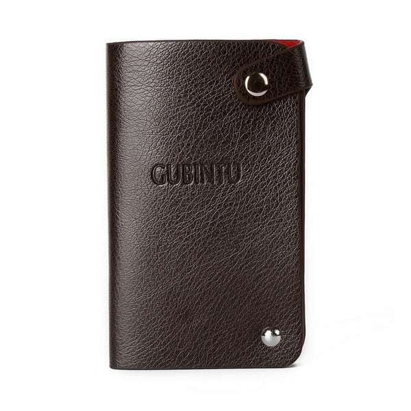 Unisex Slim ID Credit Card Holder PU Leather Business Name Credit ID Card Holder Pocket Case Rotatable Wallet For Men Women