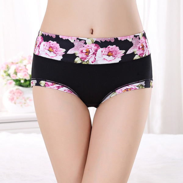 Plus Size Women Underwear Panties Ladies Seamless Sexy Briefs Floral Print Lingerie Calcinhas Intimates Underpants Ropa S-4XL