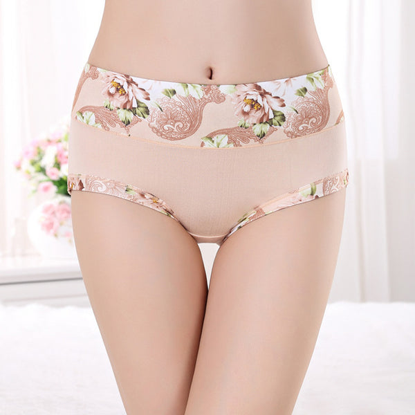 Plus Size Women Underwear Panties Ladies Seamless Sexy Briefs Floral Print Lingerie Calcinhas Intimates Underpants Ropa S-4XL