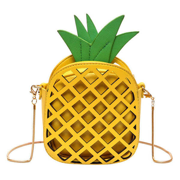 Fashion Women Mini Messenger Bags Pineapple Shape Hollow Chain Strap Ladies Girls Shoulder Bags For Travel  LBY2017