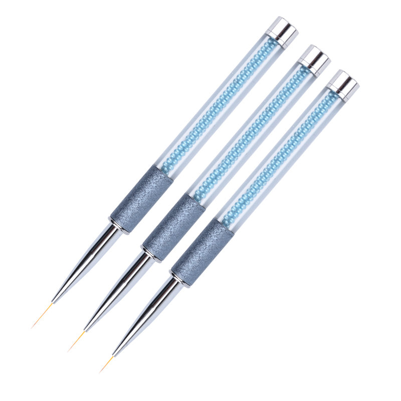 1 PCS Nail Art Liner Drawing Brush Pen 6mm/8mm/10mm Blue Rhinestone Handle Manicure Nail Art Tool