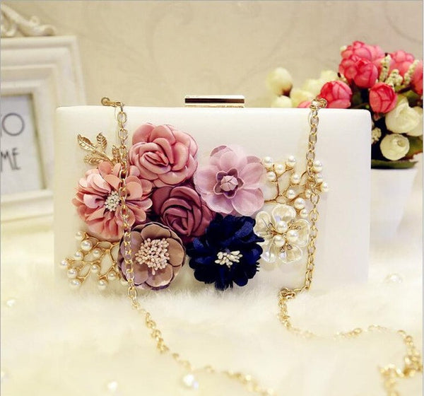 BEARBERRY 2017 high quality handmade flower evening bags brand women dinner clutch purse fashion clutch wallets drop shipping