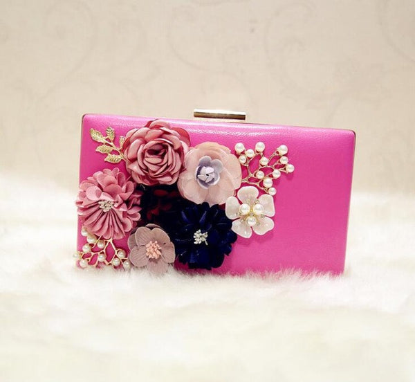 BEARBERRY 2017 high quality handmade flower evening bags brand women dinner clutch purse fashion clutch wallets drop shipping