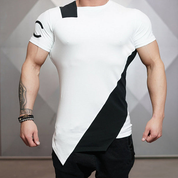 Brand Men's summer New T-shirts Fitness Bodybuilding T Shirt for Men Fashion Leisure Male Short Sleeve cotton Clothes Tees Tops