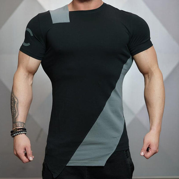 Brand Men's summer New T-shirts Fitness Bodybuilding T Shirt for Men Fashion Leisure Male Short Sleeve cotton Clothes Tees Tops
